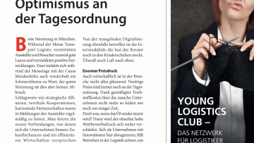 Transport Logistic: Editorial: Optimismus an der Tagesordnung