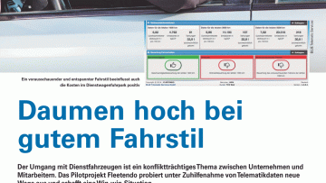 Daumen hoch bei gutem Fahrstil