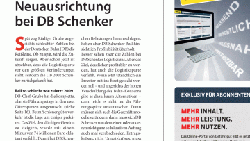 DB Schenker: Editorial: Neuausrichtung bei DB Schenker