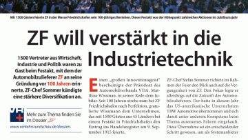 ZF will verstärkt in die Industrietechnik
