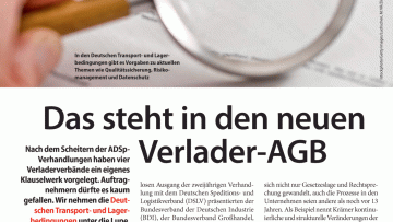 Das steht in den neuen Verlader-AGB