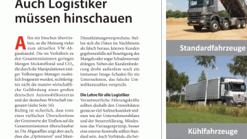 VW-Abgasaffäre: Editorial: Auch Logistiker müssen hinschauen