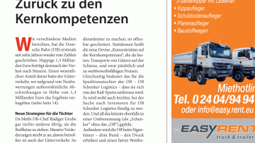 DB Schenker: Editorial: Zurück zu den Kernkompetenzen