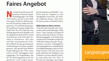 ADSp 2016: Editorial: Faires Angebot
