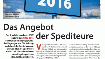 Das Angebot der Spediteure