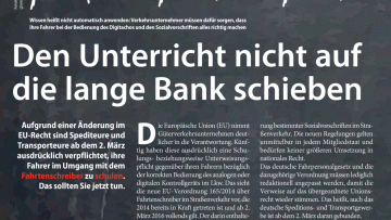 Den Unterricht nicht auf die lange Bank schieben