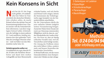 Entsenderichtlinie: Kein Konsens in Sicht
