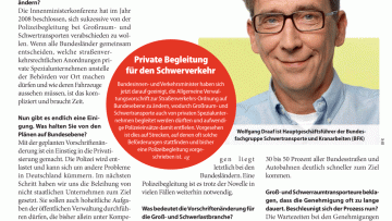 Ist die Polizeibegleitung von Lkw künftig passé?