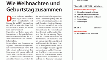 Baustellen-Fahrzeuge: Editorial: Wie Weihnachten und Geburtstag zusammen