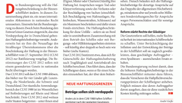 Mehr Schadensersatz bei Schiffsunfällen