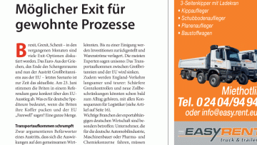 Brexit und die Transportbranche: Editorial zum Brexit: Möglicher Exit für gewohnte Prozesse