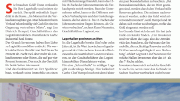 Geldspeicher Lagerhalle