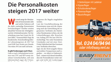 Gesetzlicher Mindestlohn: Die Personalkosten steigen 2017 weiter