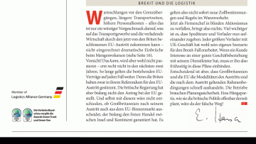 Brexit und die Logistik: Editorial: Brexit - bitte keine Hängepartie!