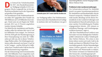 Höhere Investitionen in Verkehrsprojekte