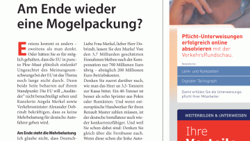 Pkw-Maut  (Zu) teuer für Staat und Bürger: Editorial: Am Ende wieder eine Mogelpackung?