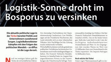 Logistik-Sonne droht im Bosporus zu versinken