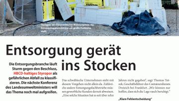 Entsorgung gerät ins Stocken
