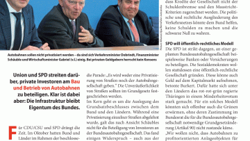 Privatisierungsfrage spaltet große Koalition