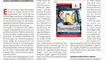 Schienen-Lobby legt Forderungskatalog vor