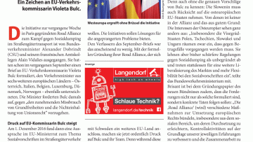 Road Alliance setzt EU-Kommission unter Druck