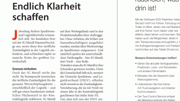 IG Metall & Kontraktlogistik: Editorial: Endlich Klarheit schaffen