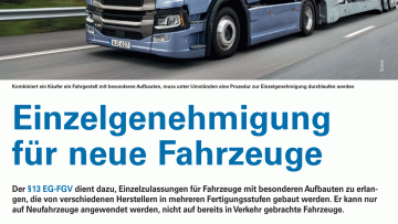 Einzelgenehmigung für neue Fahrzeuge