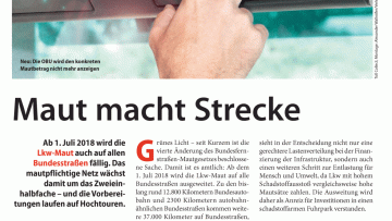 Maut macht Strecke