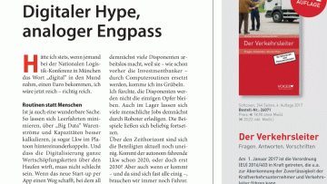 Nationale Logistik-Konferenz: Editorial: Digitaler Hype, analoger Engpass