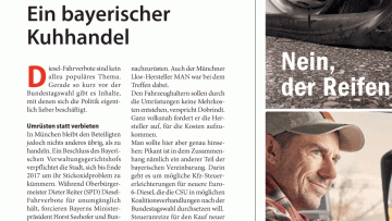 Diesel: Editorial: Ein bayerischer Kuhhandel