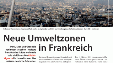 Neue Umweltzonen in Frankreich