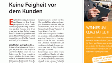 Schwieriger Transportmarkt: Editorial: Keine Feigheit vor dem Kunden