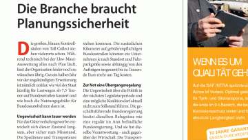 Lkw-Maut-Ausweitung: Die Branche braucht Planungssicherheit
