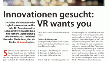 Innovationen gesucht: VR wants you