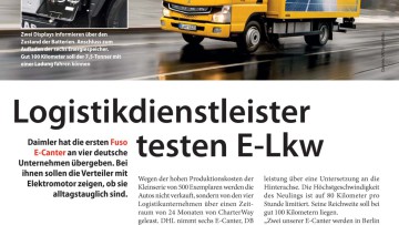 Logistikdienstleister testen E-Lkw