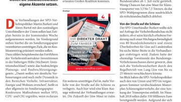 Verkehrspolitische Ziele für die GroKo
