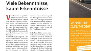 Brenner-Gipfel: Viele Bekenntnisse, kaum Erkenntnisse