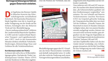 Logistikverbände von Brenner-Gipfel enttäuscht