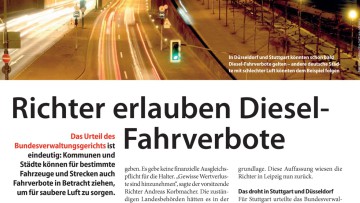 Richter erlauben Diesel-Fahrverbote