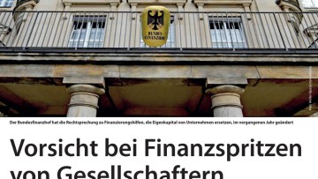 Vorsicht bei Finanzspritzen von Gesellschaftern