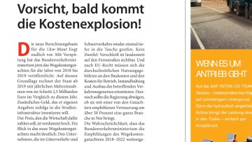 Wegekostengutachten: Vorsicht, bald kommt die Kostenexplosion!