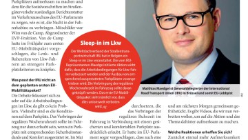 Warum hat ein Politiker im Lkw übernachtet?