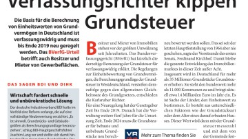 Verfassungsrichter kippen Grundsteuer
