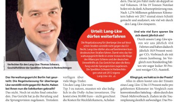 Wie viel Euro sparen Sie durch den Lang-Lkw ein?