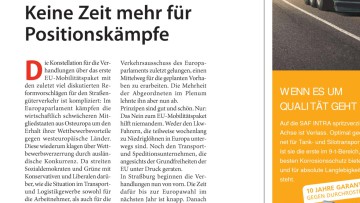 EU-Mobilitätspaket: Keine Zeit mehr für Positionskämpfe