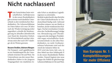 Ost-West-Angleichung: Nicht nachlassen!