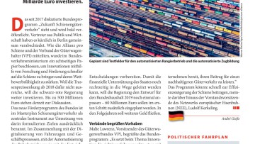 Förderprogramm für die Schiene kommt