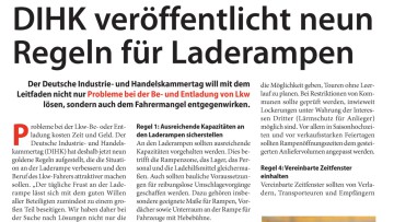 Schwerpunkt Laderampe: DIHK veröffentlicht neun Regeln für Laderampen