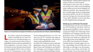 Übernachten im Lkw: EU beschränkt Kontrollpraxis