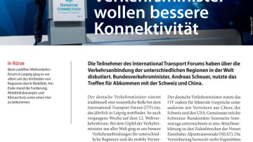 Verkehrsminister wollen bessere Konnektivität